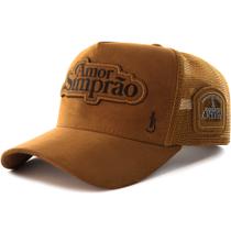 Boné Sacudido's - Amor Simprão - Suede Marrom - Bruna Viola