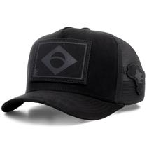 Boné Sacudido's - Bandeira do Brasil - Preto Boné Sacudido's - Bandeira do Brasil - Preto