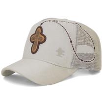 Boné Sacudido's - Cruz - Terço - Bege