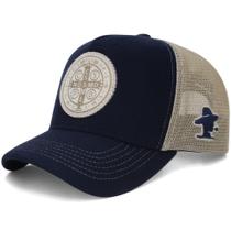 Boné Sacudido's Medalha de São Bento - Azul . Bege