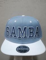 Boné Samba Azul Branco Aba Reta Snapback Adulto