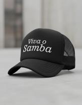 Boné Samba Pagode Preto Aba Curva Trucker Telinha Sambista