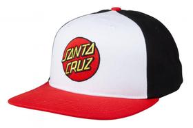 Boné Santa Cruz Classic Dot Snapback Branco Preto Vermelho Boné Santa Cruz Classic Dot Snapback Branco Preto Vermelho