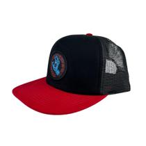 Boné Santa Cruz Screaming 50 Skate Trucker Preto Vermelho Boné Santa Cruz Screaming 50 Skate Trucker Preto Vermelho