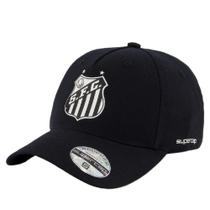 Boné santos preto aba curva trucker ajustavel original nf cor:preto/branco Boné santos preto aba curva trucker ajustavel original nf cor:preto/branco