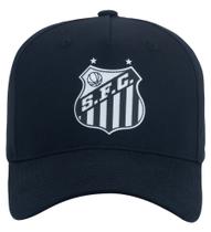 Boné santos silk frontal e lateral preto supercap