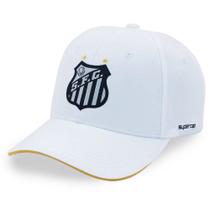 Boné Santos SuperCap Branco Bordado Frontal Aba Curva - Oficial Boné Santos SuperCap Branco Bordado Frontal Aba Curva - Oficial