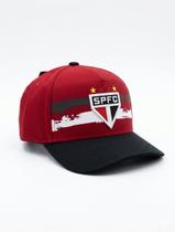 Boné São Paulo Futebol Clube SP1 Preto e Vermelho Tamanho Único Ajustável