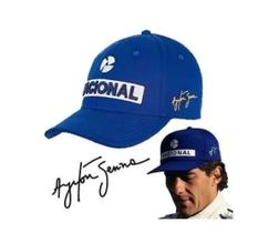Boné Senna Nacional Azul F1 Aba Curva Premium Bordado