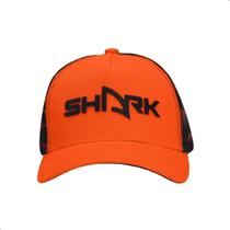 Boné Shark Com Tela Tiger Laranja e Preto Boné Shark Com Tela Tiger Laranja e Preto