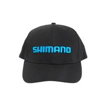 Boné Shimano Preto - Logo Azul Ciano Pesca