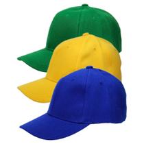 Boné Simples Aba Curva Ajustável Unissex 3 Cores Brasil Copa Boné Simples Aba Curva Ajustável Unissex 3 Cores Brasil Copa
