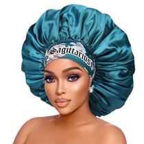 Boné Sleep Bonnet Satin Hair Bonnet Zodiac Sagittarius Print Boné Sleep Bonnet Satin Hair Bonnet Zodiac Sagittarius Print