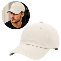 Boné Slim Premium Pano Lavado Sem Logo Aba Curva Ajustável Unissex (1 Und)
