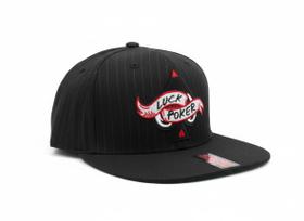 Boné Snapback Aba Reta Preto Luck Poker Bordado Ás de Espadas Premium Risca de Giz Ajustável