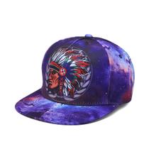 Boné Snapback Ajustável Quanhaigou Hip Hop Roxo e Azul