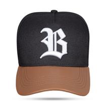 Bone snapback blck brasil aba couro