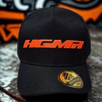 Boné Snapback HGMR Logo Emborrachado Preto e Laranja