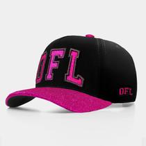 Boné Snapback OFL Preto com Glitter Rosa