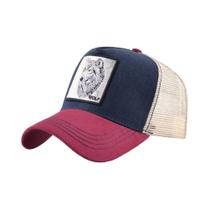 Boné Snapback Unissex de Beisebol - Respirável, com Remendo de Lobo Bordado