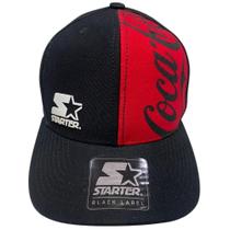 Boné Starter Aba Curva Collab Coca Cola Snapback T995A Preto.