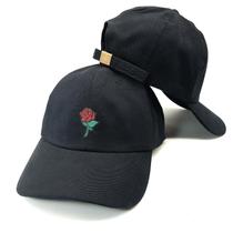 Boné Strapback Baseball Preto Rosa Vermelha Original Côrte