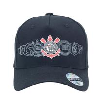 Boné Supercap Corinthians Escudo Frontal Central Licenciado Preto