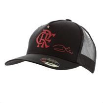 Boné Supercap Flamengo Zico Trucker Silk Preto e Vermelho - Unissex