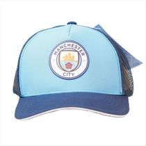 Boné Supercap Manchester City Trucker Microfibra Azul Marinho