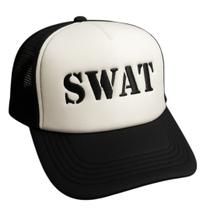 Boné SWAT Trucker Preto e Branco Policia - Branco Boné SWAT Trucker Preto e Branco Policia - Branco