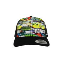 Boné Telado Preto Desenho De Iscas - Rapala