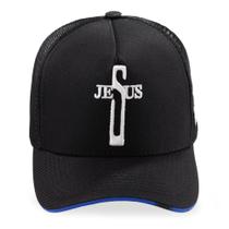 Boné Telinha Cruz de Jesus Cristo Preto Unissex Pampas Country Boné Telinha Cruz de Jesus Cristo Preto Unissex Pampas Country