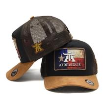 Boné Telinha Trucker Bandeira Texas Atrevidu's Country