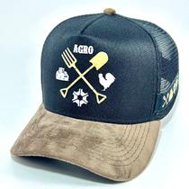 Boné Texas Field Original Trucker Americano de Tela Respirável Confortável Estilo Country Agro Rural