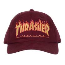 Boné Thrasher Dad Hat Flame Logo Bordo Unico