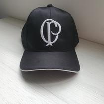 Boné Timão CP Preto Corinthians Futebol Aba Curva Trucker Fiel Torcedor Boné Timão CP Preto Corinthians Futebol Aba Curva Trucker Fiel Torcedor
