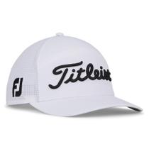 Boné Titleist Tour Elite Branco e Preto com Tela Respirável