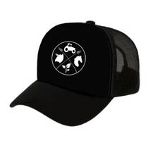 Boné Truck Agro Agricultura Preto ou Verde de Telinha Redinha