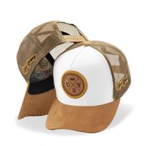 Boné Trucker Aba Camurça Masculino Country Estilo Cowboy Peão
