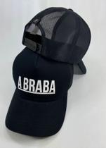 Boné trucker aba curva A Braba preto frase branca