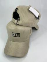 Boné trucker aba curva camurça NYC New York Areia