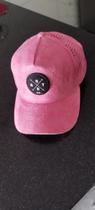 Boné trucker aba curva camurça rosa chiclete Boné trucker aba curva camurça rosa chiclete