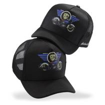 Boné Trucker Aba Curva Harley-davidson Forrado Motor Motos Linha Premium Envio Imediato