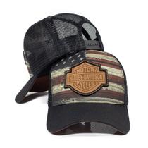 Boné Trucker Aba Curva Harley-davidson Forrado Motor Motos Linha Premium Envio Imediato