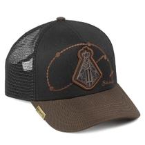 Boné Trucker Aba Curva Tela Respirável Terço Nossa Senhora Aparecida Country Religioso Unissex Boné Trucker Aba Curva Tela Respirável Terço Nossa Senhora Aparecida Country Religioso Unissex