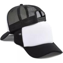 Boné Trucker Aba Curva Telinha Ajustável Básico Liso Preto Unissex Poliéster Fitness Boné Trucker Aba Curva Telinha Ajustável Básico Liso Preto Unissex Poliéster Fitness
