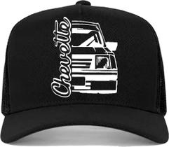 Boné trucker aba curva telinha carro cheva chevette Boné trucker aba curva telinha carro cheva chevette