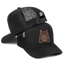 Boné Trucker Aba Curva Telinha Respirável Ajustável Caminhão Bordado Caminhoneiro