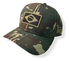 Boné Trucker Adulto Camuflado Tático Aba Curva Ajustável Algodão