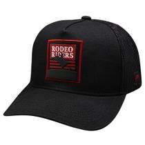 Boné Trucker Agro Rodeo Bulls Country Rodeio Farm Preto